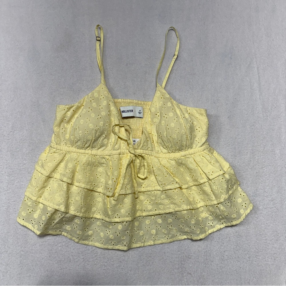 Hollister Sunny Yellow Eyelet Tank Top